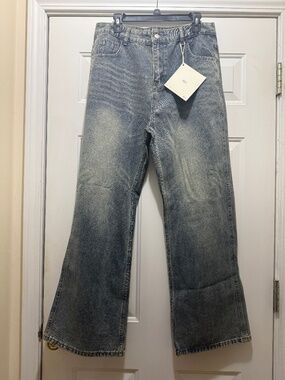 Vintage Wide Leg Distressed Faded Baggy Jeans Y2K Streetwear Men's 2XL